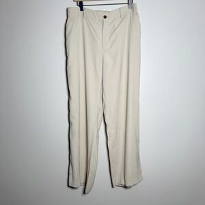 Wonderly Womens Trouser Pants 1X Beige Wide Leg Stretch Pockets Office Career